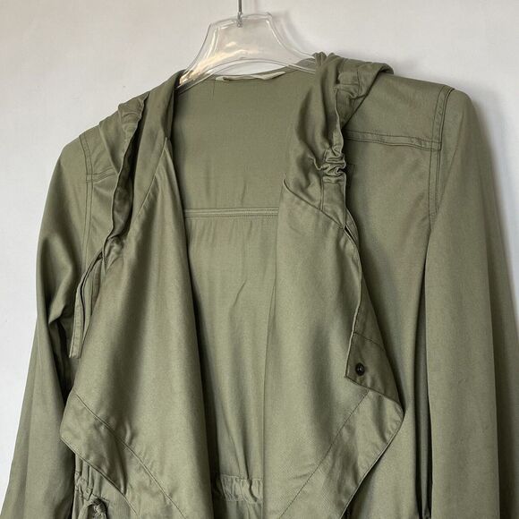 Hollister Size Small Womans Green Utility Parka Jacket Zip Drawsteing Hoodie - Picture 6 of 11